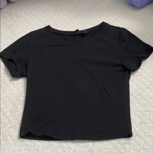 Plain black crop top